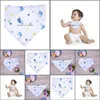 Chiffons bébé, enfants maternité mignon baleine bleue imprimé Triangle alimentation enfant tissu infantile serviette de salive bavoirs bébé rots accessoires livraison directe 2