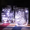 LED -strängar Fairy Light Solar för Mason Jar Lid Insert Färg Byt trädgård Julbelysning utomhus Bröllopsdekor6601503