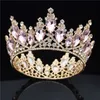 Multicolour Crystal Wedding Crown Royal Queen King Bruids Tiara's en Crowns Pageant Hoofdtooi Bruid Haar Sieraden Accessoires