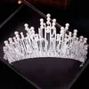 Vintage multicouche luxe couleur argent cristal perle diadème couronne accessoires de cheveux de mariage bijoux de fête de mariée gros bandeaux