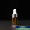 500pcs/lot 1ml 2ml 3ml 5ml Amber Dropper bottle Mini essential Oil bottle with glass hose vials