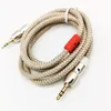 Câble Audio Aux tressé en Nylon, Jack 3.5mm, plaqué or pour écouteurs de voiture, micro Mp3 Mp4