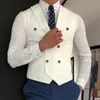 Heren vesten pak vest wit op maat gemaakte kraag dubbele breasted steampunk kleding plus size voor bruidegom kostuums trouwjurk 2021