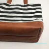 Tote tas luier vrouwen strand canvas tas mode kleur strepen afdrukken handtassen dames grote schoudertas bakken casual boodschappentassen