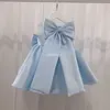 Summer Teenagers Girls Dress Sleeveless Solid Color Bow Cute Style Party 1st Birthday Dresses for Weddings E121 210610