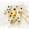 2021 Novos meninos da primavera meninos garotos Romper polka Dot Banana Smile listrado Macacão listrado Crianças fora roupas de moda E308142984877624264