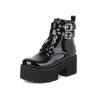 Plus bottes livraison directe PXELENA taille 35-43 rue Punk femmes moto Combat boucle talons hauts plate-forme épaisse Goth chaussures 5 5