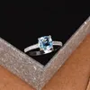 Pierścienie ślubne Dodo Blue Shining Bands Luksus cyrkon dla kobiet Proste design Znakomity zaręczyny