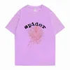 Designer tees aranha t camisa rosa roxo jovem bandido sp5der moletom 555 camisa homens mulheres hip hop web jaqueta moletom aranha sp5 tshirt de alta qualidade zzub