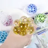 5,0 cm squishy boll fidget leksak glitter pulver vatten pärlor mesh squish druvkul anti stress pressar bollar stress lättnad dekomprimering leksaker ångest avlastare