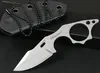 New Arrival Small Straight Knife 5Cr13Mov Wire Drawing Drop Point Blade Full Tang Stainless Steel Handle Fixed Blades Knives With Kydex
