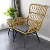 Mobilier de camping, combinaison Table et chaise d'extérieur, balcon, rotin, ensemble trois pièces, petit thé, Simple, moderne, cour ronde