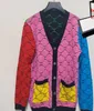 여성 스웨터 럭셔리 브랜드 V 넥 니트 카디건 스웨터 핑크 Houndstooth 니트 긴 소매 패션 오버 사이즈 점퍼 코트