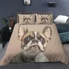 3D-beddengoed Franse bulldog King Queen Size Quilt Bedclothes Trooster 2 / 3PCS Dekbedovertrek Set 210319