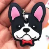 Mix 40 stks Dieren Hond Kat Cover Leuke Anime Siliconen Kettingen Vrouwen Grappige Animal Holder Caps Sleutelhanger Kinderen Gift