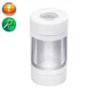 Smoking Magnifying Jar with Light and Grinder Transparent Sealed Storage Container Herb LED Stash Bottles for obacco Kitchen Usage RRA11174