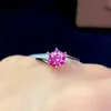 crepitio rosa moissanite gioielli da donna fidanzamento per matrimonio vero anello in argento 925 regalo di compleanno 1 gemma
