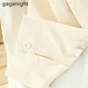 Gaganight, blusa Vintage para mujer, camisa corta sólida de manga larga, blusas de oficina para mujer con chal Floral, camisas de moda, prendas de vestir coreanas 210323