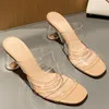 Sommer Luxus Designer Frauen Sandalen 7CM Klar High Heels Für Damen Femme Schuhe 71803AYU4702