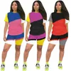 Sommer Damen Outfits Zwei Stücke Set Sportswear Trainingsanzüge Frauen Kleidung Kurzarm Shorts Top Damen Hosen Anzüge 2021 Typ Verkauf klw6355
