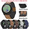 22 26mm Quickfit Watch Strap for Garmin Fenix 6 6x Pro 5x 5 Plus 3hr 935 945 S60 Genuine Leather Band Silicone Watch Wristband H0915
