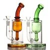 Roze Glazen Bong Dikke basis Ei Percolator Waterpijpen kleur Water Bongs Amber Blauw Groen 24CM hoog