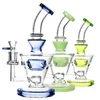 Vintage 9.5inch Pulsar Kickback Glass Bong Water HOOKAH Pipes Dab Rig Smoking Oil Burner With Bowl can put customer logo