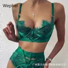 Wepbel 2020 Sexig Lace Suit Women Push Up Bra High Waist Panties Sexig Underkläder Underkläder Sleepwear Bandage Lace Brasbyxor X0526