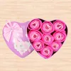 Dekoratif çiçek çelenkler sabun çiçek hediyesi yapay kalp şeklindeki kutu sevgililer günü düğün yaratıcı mücevher depolama