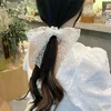 2021 Designer Coreano Lace Bowknot Pérola Corda De Cabelo Corda Simples Fita Forma Headbands Celebridade Temperamento Marcas de Luxo Mulheres Scraves Cabelo Acessórios Hairbands