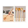 Spoons Long Handle Mixing Spoon Soup Home Kitchen Pot Wooden Dessert Honey Tableware Cooking Coffee