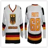 #11 Scheibler #68 Fritz Team Niemcy Retro Classic Ice Hockey Jersey Męskie zszyte niestandardowy numer i nazwisko