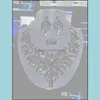 Серьги Ожерелье Ювелирные Изделия Наборы Высококачественные Кристалл Choker Заявление Серьги Установите Rhinestone Свадебный подарок Для Женщин Невесительные PM Promate Drop