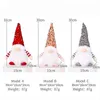 3pcs Set Christmas Illuminated Doll Faceless Plush Toy Tabletop Santa Figurines Ornaments Glitter Xmas Tree Gift