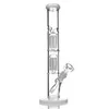 Hookahs Thick glass bong double perc eight arms tree water pipe 16" tall heady big bongs with downstem and bowl