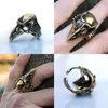 Cluster Rings Special Bird Skull Raven Ring Punk Style Jewelry Adjustable Cool Crow Head Skeleton Halloween273p