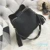 Designer- Fashion Scrub Women Bucket Bags Vintage Tassel Messenger Bag Retro Shoulder Bags Simple Crossbody Bag Tote2460