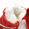 Scarpe invernali per cani da compagnia Scarpe da cucciolo in pile caldo Stivali da neve impermeabili Scarpe in cotone Teddy Bichon w-01253
