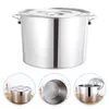 Storage Bottles & Jars 1Pc Stainless Steel Porridge Bucket Practical Soup Pot Water With Lid
