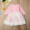 Baby Girl Dress kinderfeest Jurken Voor Meisje Kinderen meisjes kleding met lange mouwen Crochet Lace Tutu Little Princess White Jurken Q0716