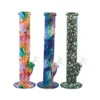 14 '' Silicone Dymienie Haishs Water Pipe Glow W Dark Wax Oil Rig Glass Bubbler Rury heaves