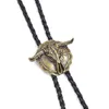 Mode Western tête de taureau Bolo Tie Polo collier Rétro alliage chandail chaîne noir long collier ornements