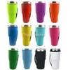 Solid Color Reusable Ice Coffee Cup Sleeve Handle Neoprene Insulated Water Bottle Mug Cover Holder Case Bags Pouch For 30oz 32oz Tumbler Cups Large Dunkin Donuts