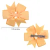 INS new 40 colors 3.3 Inches Kids Baby girls solid bow hairclip cute colorful ribbon hair clip baby Hair accessories