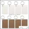 Keychains Moda AESSORIESKEYCHINES A2UA 30PCS Wooden Hardboard em branco Rec Mdf Sublima￧￣o Kit de transfer￪ncia de calor J￳ias Fazendo entrega de gota 20