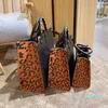 Designer- Kvinnor kvällspåsar handväskor äkta läder diamant högkvalitativ damer leopardkedja axel crossbody väska