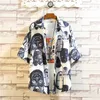 Drukuj Marka Lato męska Koszula na plaży Moda Krótki Rękaw Kwiatowy Loose Casual Plus Oversize M-4XL 5XL Hawaiian 210714