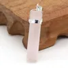 Natural Stone Pendant Cylinder Column Reiki Healing Chakra Rose Quartz Amethysts Point Pendulo Charms for Necklace Making