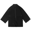 11 bybbの暗い機能性忍者ジャケットコート街路寝室緩いカーディガンウインドブレーカーDarkwear Samurai Kimono Techwear 220301