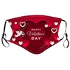 Valentine Day Masches per adulti personalizzati Stampe di polvere di cotone Respiratore lavabile Rreusable Insert Party Masches DAF361